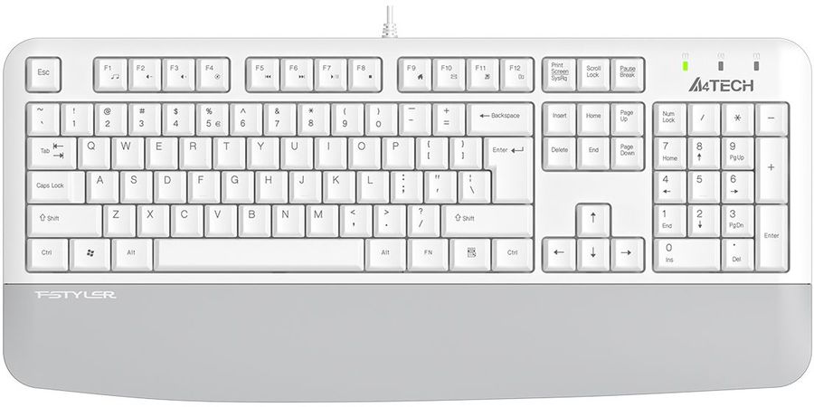 Клавиатура A4Tech Fstyler FK20 белый USB Multimedia (подставка для запястий) (FK20) кабель 1.5м