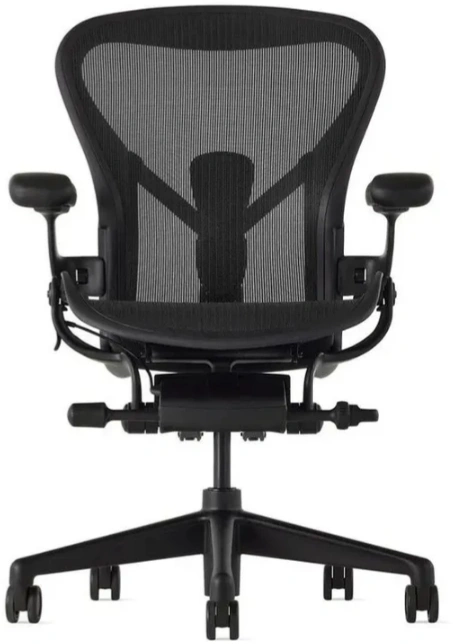Кресло эргономичное Herman Miller Aeron C Large черный сетка с подголов. крестов. пластик