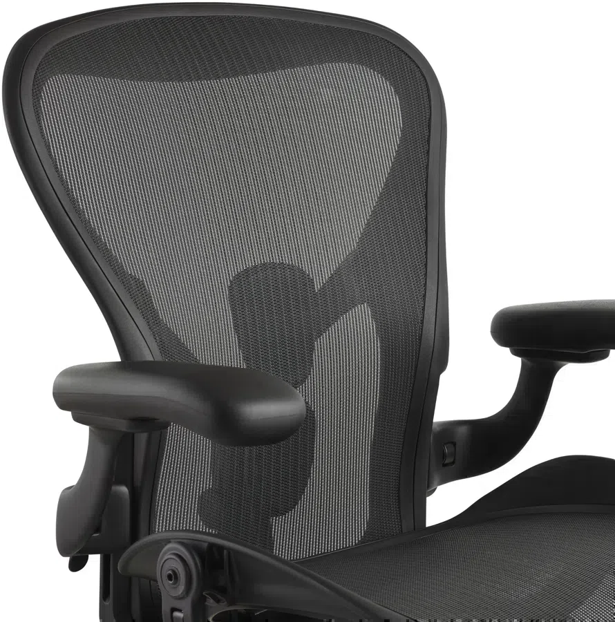 Кресло эргономичное Herman Miller Aeron C Large черный сетка с подголов. крестов. пластик