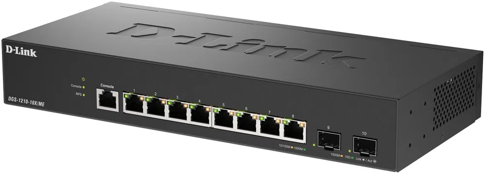 Коммутатор D-Link DGS-1210-10X/ME/C1A (L2) 8x1Гбит/с 2SFP+ управляемый
