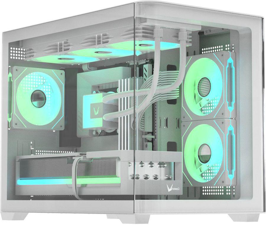 Корпус Formula Crystal U2M Floe белый без БП mATX 9x120mm 1xUSB3.1 audio bott PSU