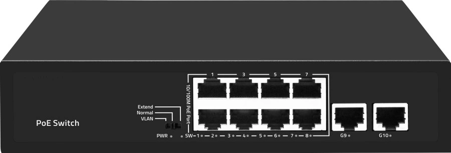 Коммутатор Falcon Eye FE-8FPG2 00-00330353 (L2) 8x100Мбит/с 2x1Гбит/с 8PoE 96W неуправляемый