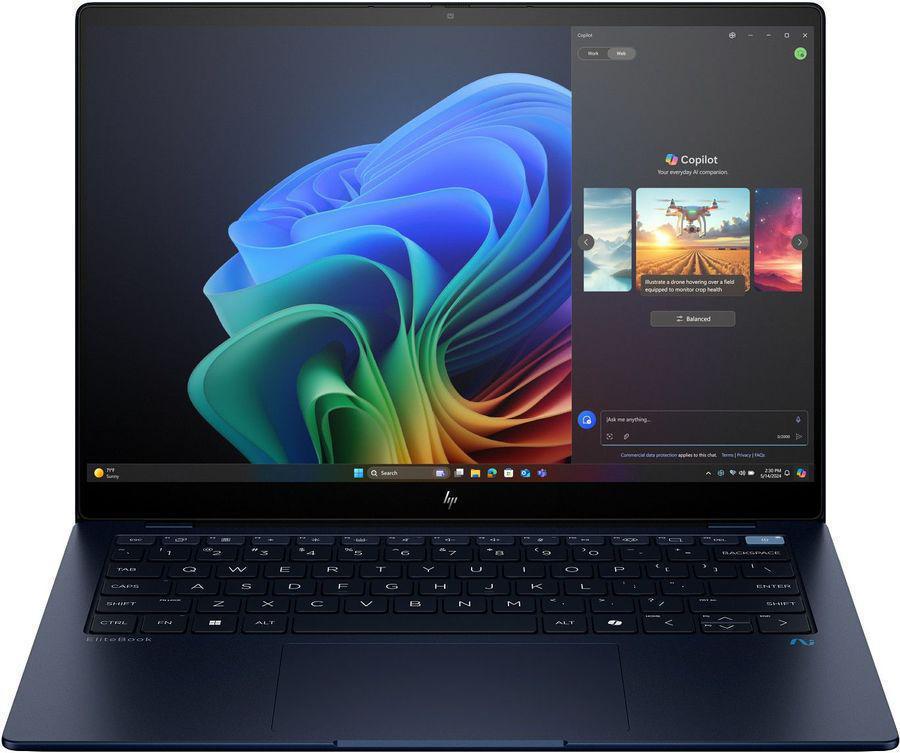 Ноутбук HP EliteBook Ultra G1q8 Snapdragon X Plus X1P-42-100 16Gb SSD512Gb Qualcomm Adreno 14" IPS 2.2K (2240x1400) Windows 11 Pro 64 dk.blue WiFi BT Cam (9M4E6AT)