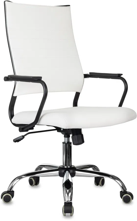 Кресло руководителя Бюрократ CH BALANCE SL Line белый экокожа крестов. металл хром
