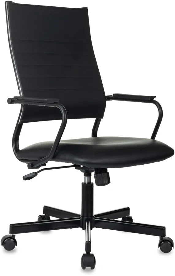 Кресло руководителя Бюрократ CH BALANCE черный экокожа крестов. металл черный