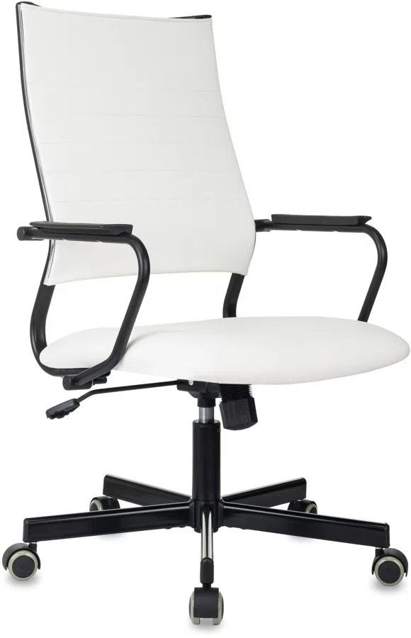 Кресло руководителя Бюрократ CH BALANCE белый экокожа крестов. металл черный