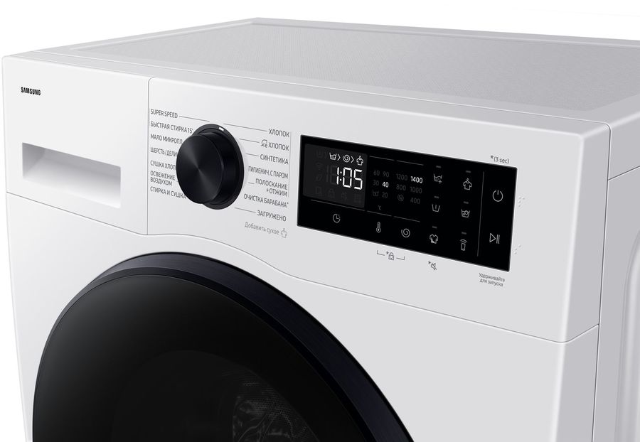 Стиральная машина Samsung WD90DG5G34BELP класс: A загр.фронтальная макс.:9кг (с сушкой) белый инвертор