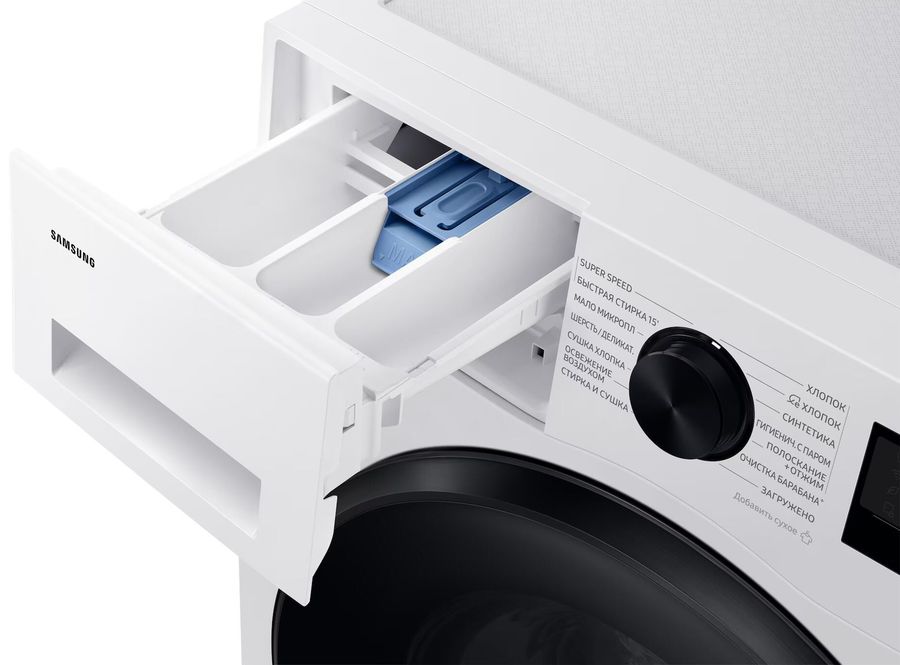 Стиральная машина Samsung WD90DG5G34BELP класс: A загр.фронтальная макс.:9кг (с сушкой) белый инвертор