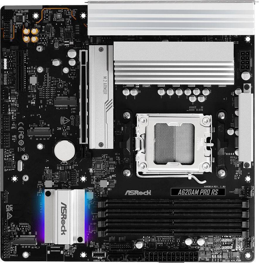 Материнская плата Asrock A620AM Pro RS Socket AM5 AMD A620A 4xDDR5 mATX AC`97 8ch(7.1) 2.5Gg RAID+HDMI+DP