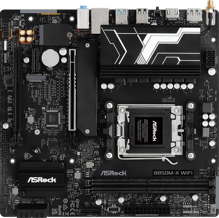 Материнская плата Asrock B850M-X WIFI R2.0 Socket AM5 AMD B850 2xDDR5 mATX AC`97 8ch(7.1) 2.5Gg RAID+HDMI+DP