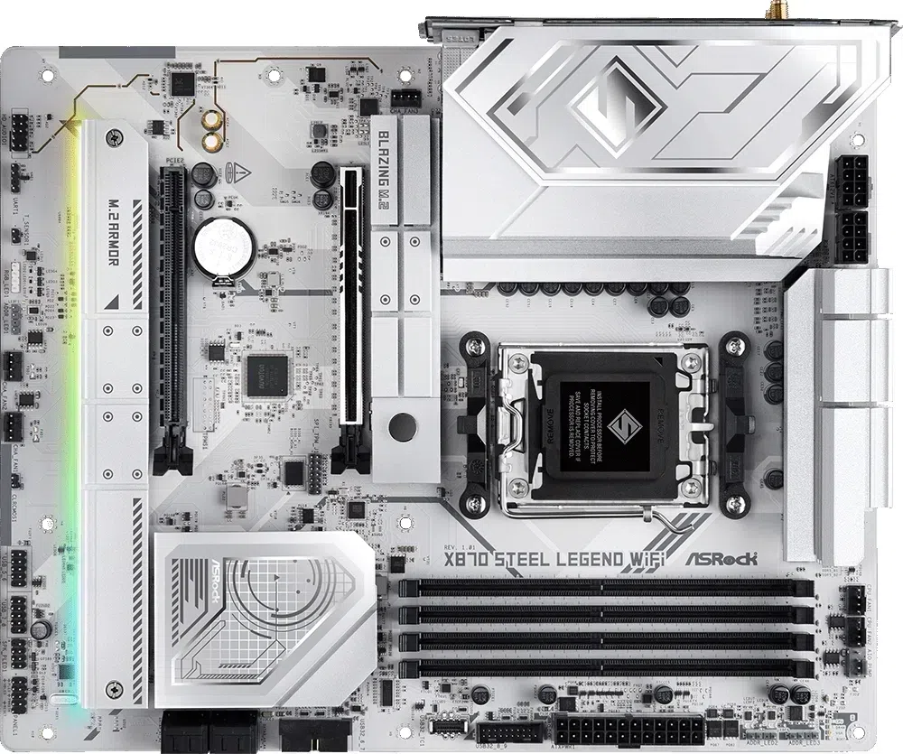 Материнская плата Asrock X870 STEEL LEGEND WIFI Socket AM5 AMD X870 4xDDR5 ATX AC`97 8ch(7.1) 2.5Gg RAID+HDMI