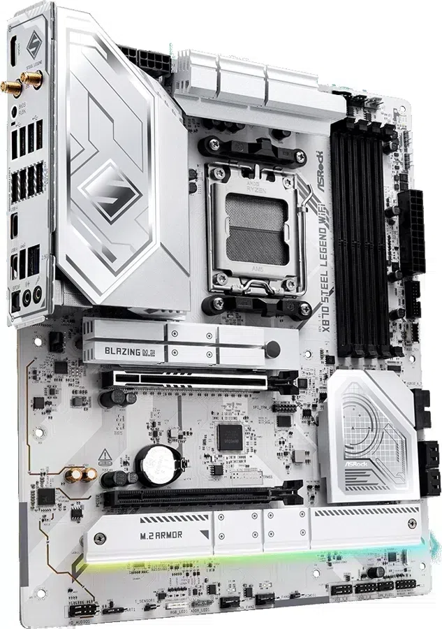 Материнская плата Asrock X870 STEEL LEGEND WIFI Socket AM5 AMD X870 4xDDR5 ATX AC`97 8ch(7.1) 2.5Gg RAID+HDMI
