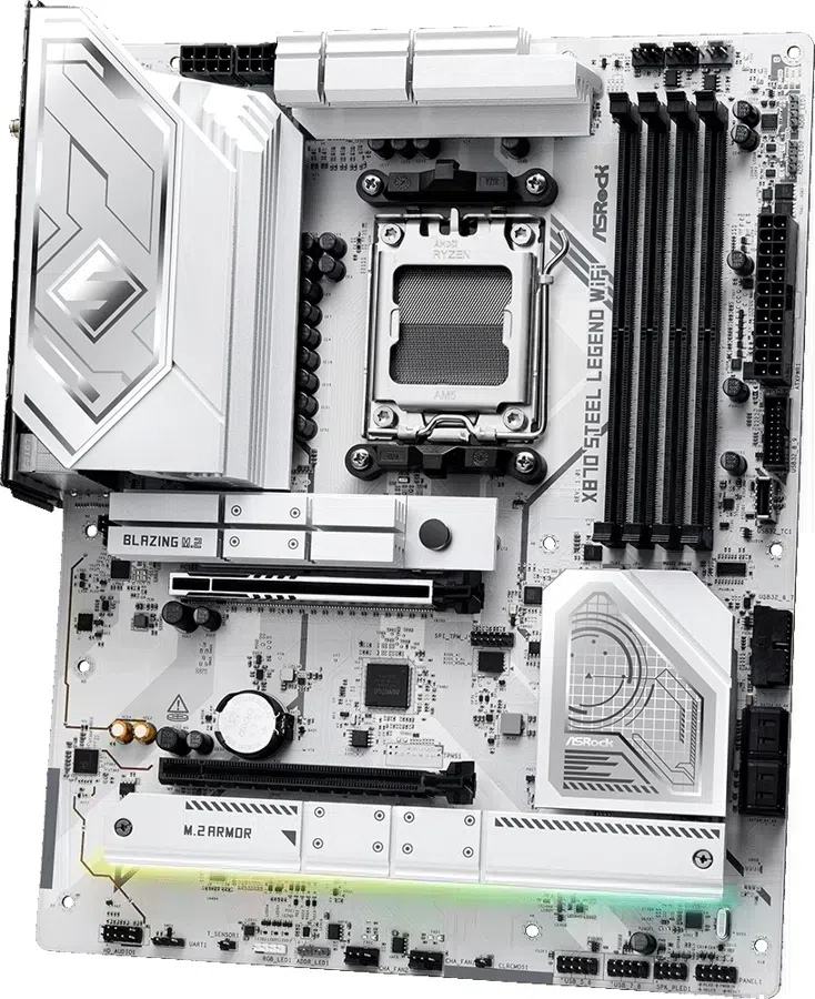Материнская плата Asrock X870 STEEL LEGEND WIFI Socket AM5 AMD X870 4xDDR5 ATX AC`97 8ch(7.1) 2.5Gg RAID+HDMI