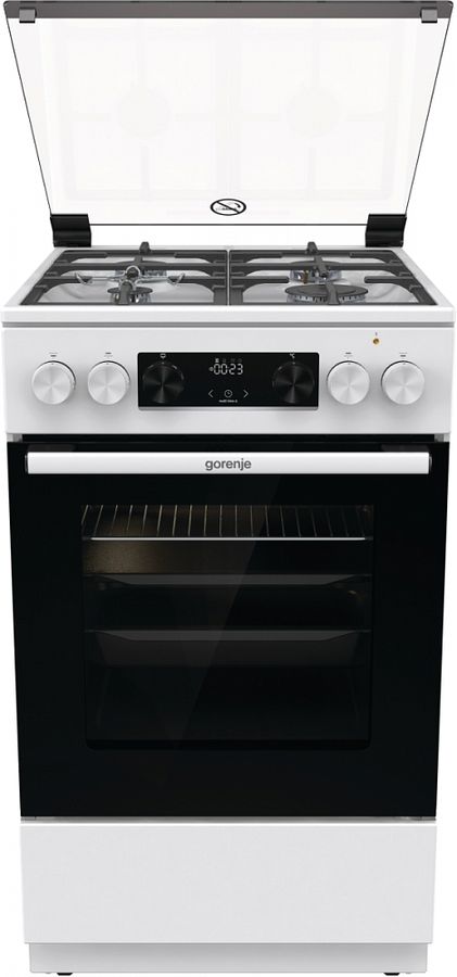 Плита Комбинированная Gorenje GK5C40WF белый (стеклянная крышка) реш.чугун