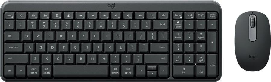 Клавиатура + мышь Logitech MK250 Compact MR0114 клав:графитовый мышь:графитовый USB беспроводная BT Multimedia (920-013853)