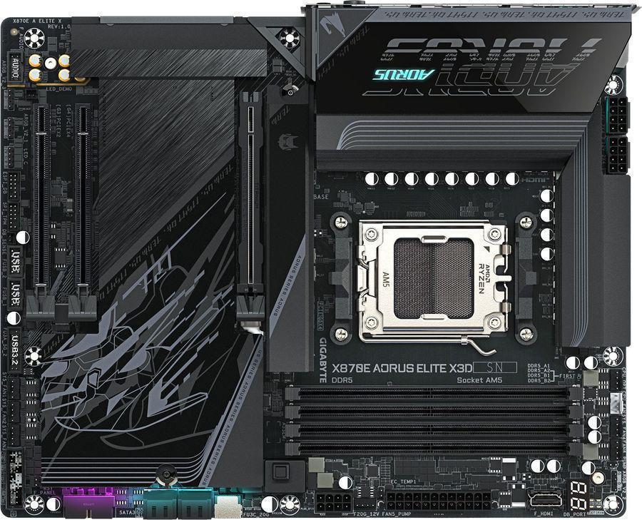 Материнская плата Gigabyte X870E AORUS ELITE X3D Socket AM5 AMD X870E 4xDDR5 ATX AC`97 8ch(7.1) 5Gigabit RAID+HDMI
