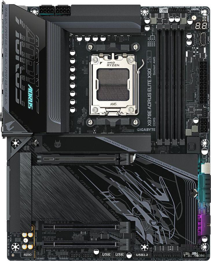 Материнская плата Gigabyte X870E AORUS ELITE X3D Socket AM5 AMD X870E 4xDDR5 ATX AC`97 8ch(7.1) 5Gigabit RAID+HDMI