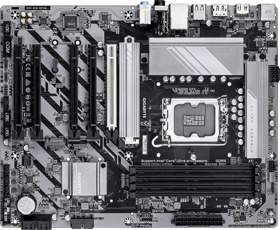 Материнская плата Gigabyte B860 DS3H WIFI6E Soc-1851 Intel B860 4xDDR5 ATX AC`97 8ch(7.1) 2.5Gg RAID+HDMI+DP