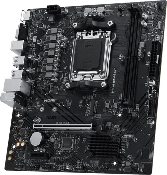 Материнская плата MSI PRO A620AM-B EVO Socket AM5 AMD A620A 2xDDR5 mATX AC`97 8ch(7.1) 2.5Gg RAID+VGA+HDMI
