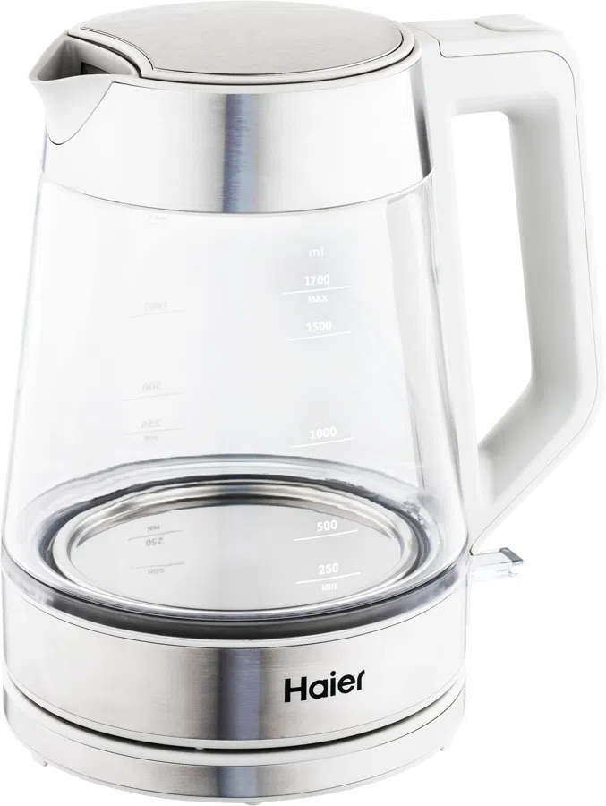 Чайник электрический Haier HK-500 1.7л. 2200Вт серый/белый корпус: стекло/пластик (TD0029955RU)