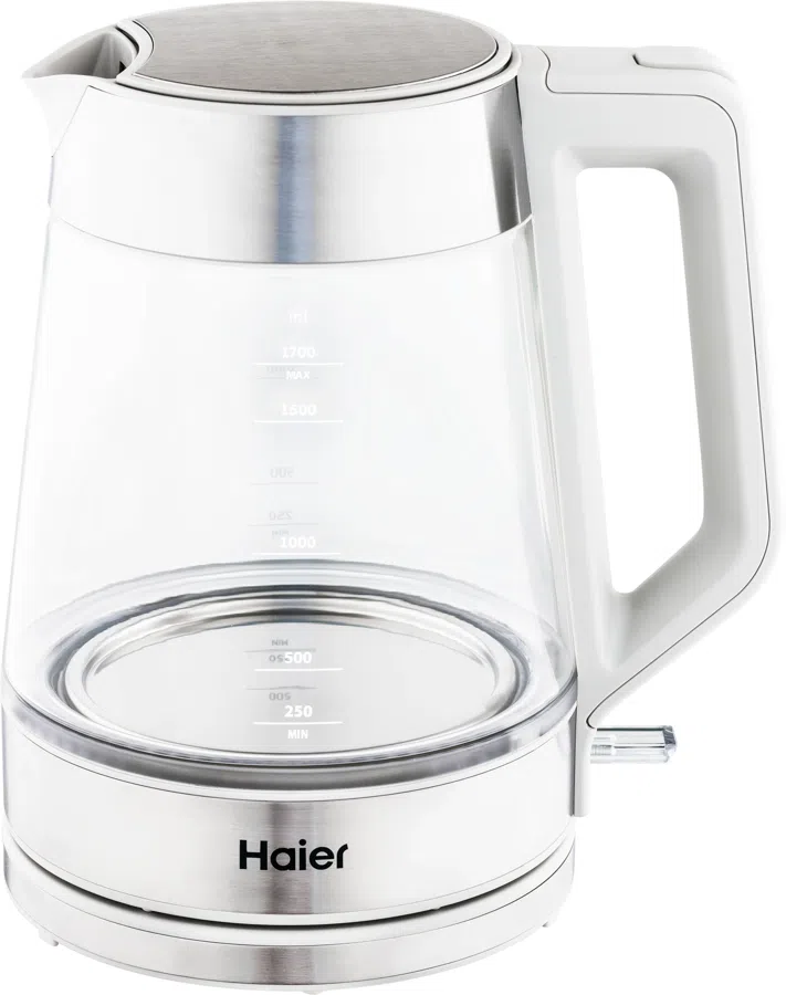 Чайник электрический Haier HK-500 1.7л. 2200Вт серый/белый корпус: стекло/пластик (TD0029955RU)