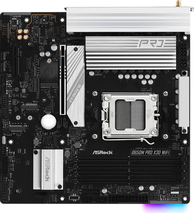 Материнская плата Asrock B650M PRO X3D Socket AM5 AMD B650 4xDDR5 mATX AC`97 8ch(7.1) 2.5Gg RAID+HDMI+DP
