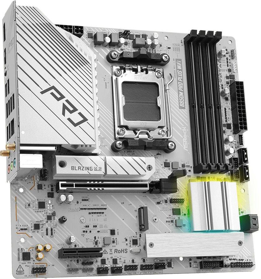 Материнская плата Asrock B850M Pro Plus WiFi Socket AM5 AMD B850 4xDDR5 mATX AC`97 8ch(7.1) 2.5Gg RAID+HDMI+DP
