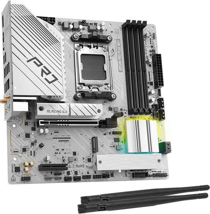 Материнская плата Asrock B850M Pro Plus WiFi Socket AM5 AMD B850 4xDDR5 mATX AC`97 8ch(7.1) 2.5Gg RAID+HDMI+DP
