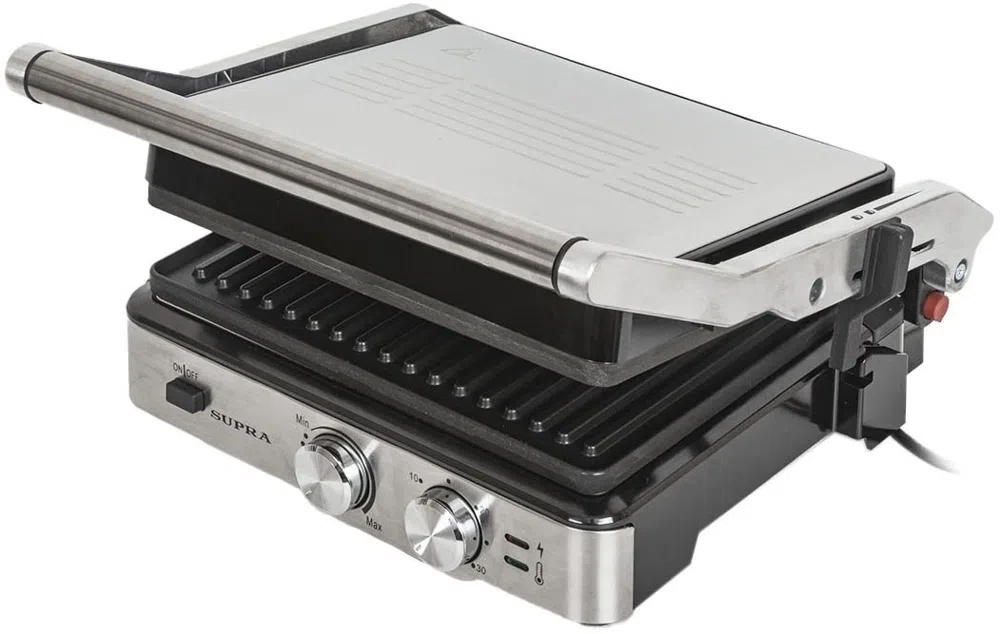 Электрогриль Supra GS-7620 2000Вт черный/серебристый