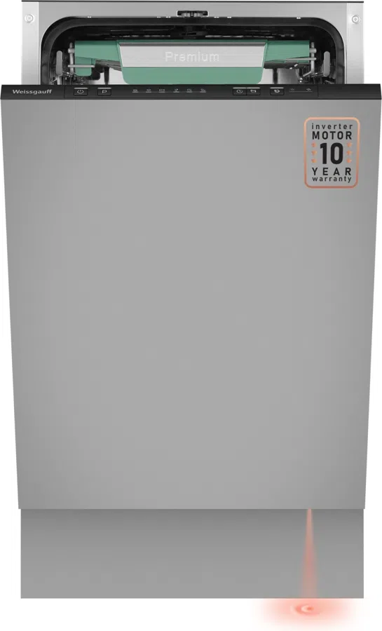 Посудомоечная машина встраив. Weissgauff BDW 4536 D Inverter AutoOpen Infolight 2100Вт узкая серебристый