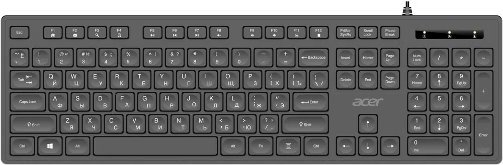 Клавиатура Acer OKW503 черный USB Multimedia (ZL.KBD11.00P) кабель 1.8м