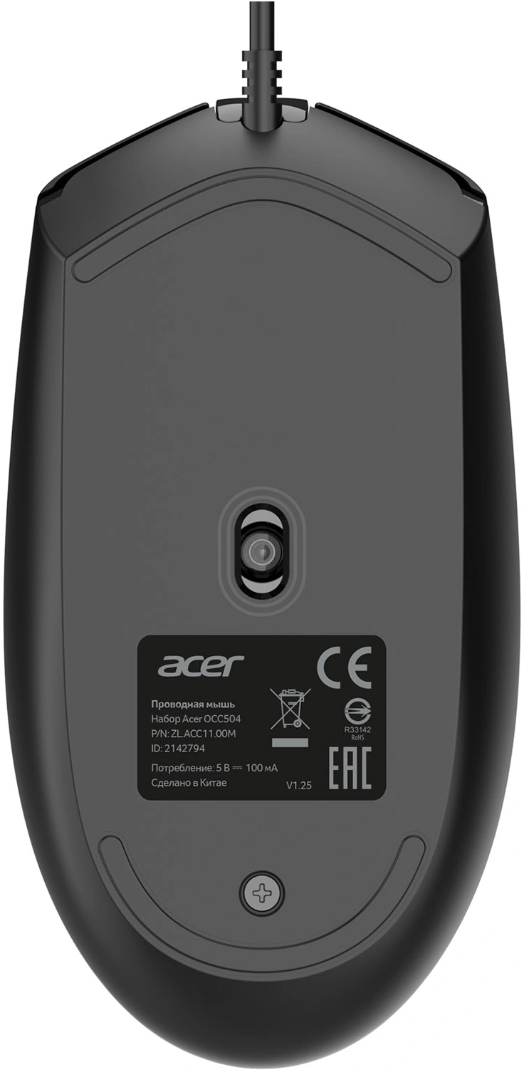 Клавиатура + мышь Acer OCC504 клав:черный мышь:черный USB Multimedia (ZL.ACC11.00M)