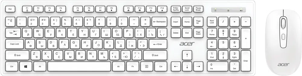 Клавиатура + мышь Acer OCC503 клав:белый мышь:белый USB беспроводная slim Multimedia (ZL.ACC11.00L)