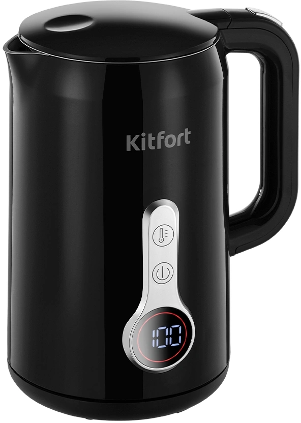 Чайник электрический Kitfort КТ-6701 1.7л. 2200Вт черный корпус: нерж.сталь/пластик