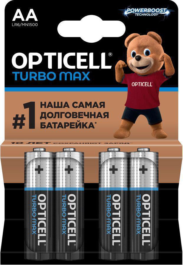 Батарея Opticell Turbo MAX LR6 AA (4шт) блистер