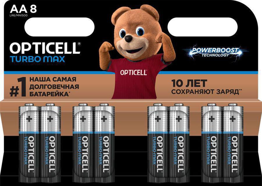 Батарея Opticell Turbo MAX LR6 AA (8шт) блистер