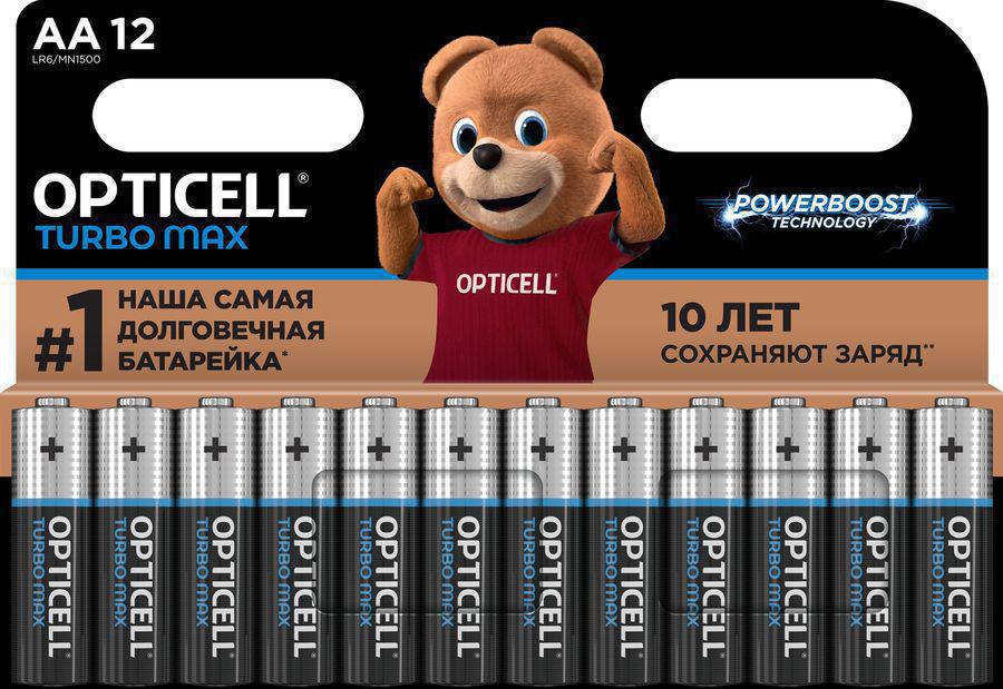 Батарея Opticell Turbo MAX LR6 AA (12шт) блистер