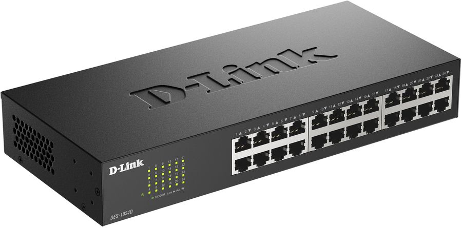 Коммутатор D-Link DES-1024D/H2A (L2) 24x100Мбит/с неуправляемый
