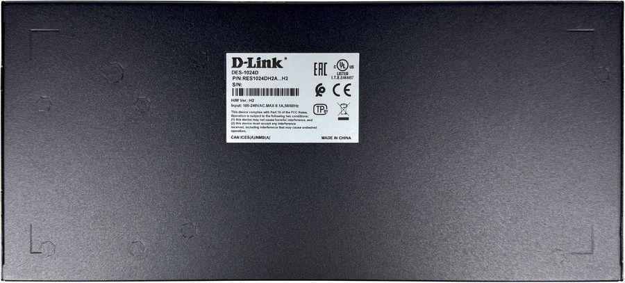 Коммутатор D-Link DES-1024D/H2A (L2) 24x100Мбит/с неуправляемый