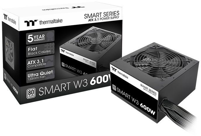 Блок питания Thermaltake ATX 600W Smart W3 Gen.5 80+ white (20+4pin) APFC 120mm fan 4xSATA RTL