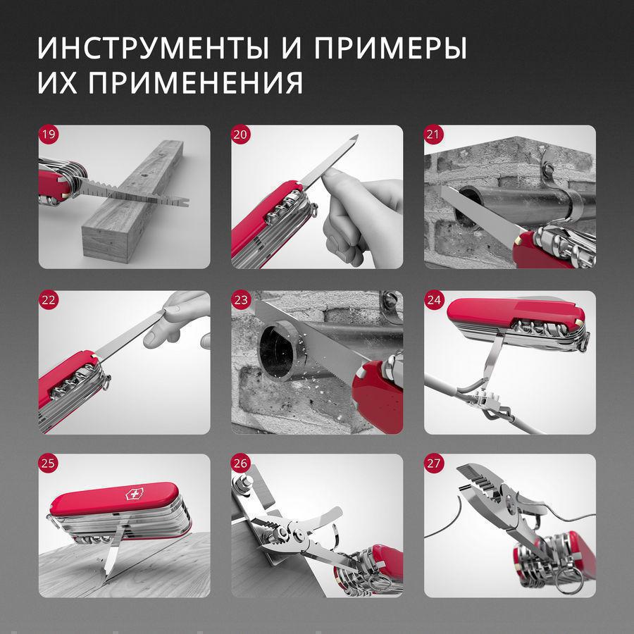 Нож перочинный Victorinox Evoke Alox (0.9411.D221) 136мм 5функц. синий/красный подар.коробка