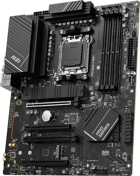 Материнская плата MSI PRO B650-P WIFI Socket AM5 AMD B650 4xDDR5 ATX AC`97 8ch(7.1) 2.5Gg RAID+HDMI+DP