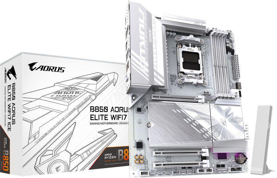 Материнская плата Gigabyte B850 AORUS ELITE WIFI7 ICE Socket AM5 AMD B850 4xDDR5 ATX AC`97 8ch(7.1) 2.5Gg RAID+DP
