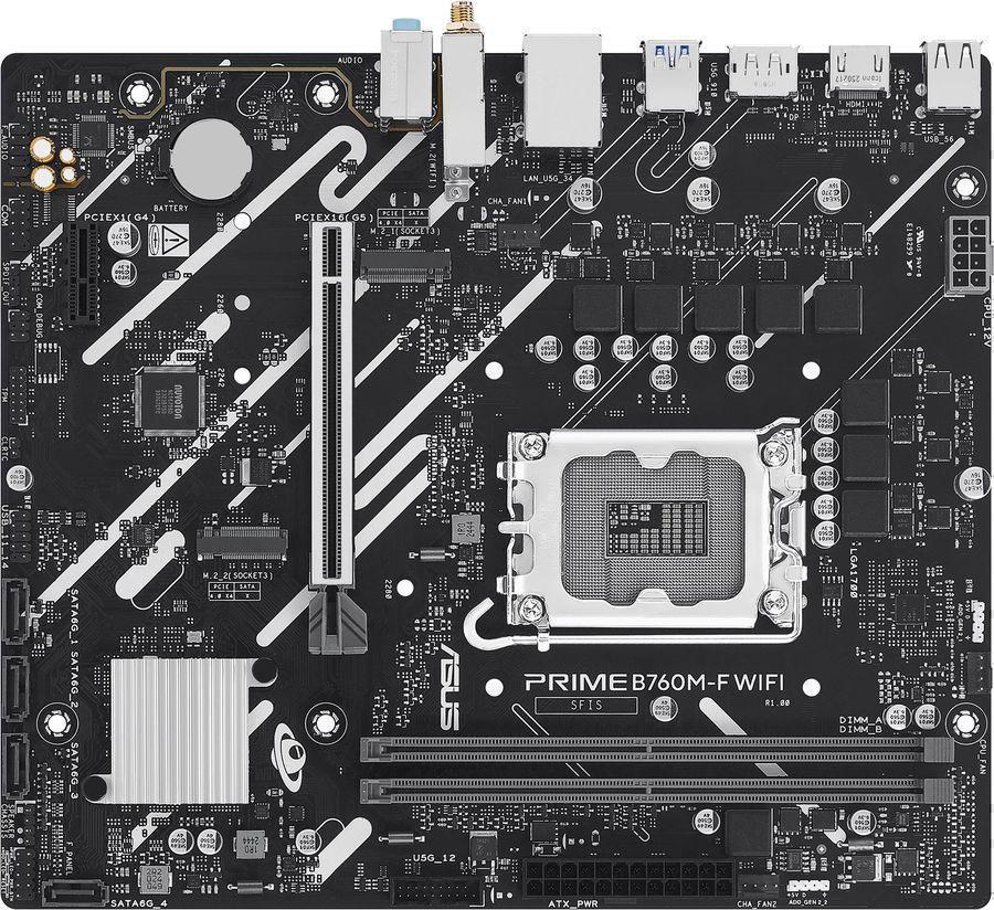 Материнская плата Asus PRIME B760M-F WIFI Soc-1700 Intel B760 2xDDR5 mATX AC`97 8ch(7.1) GbLAN RAID+HDMI+DP