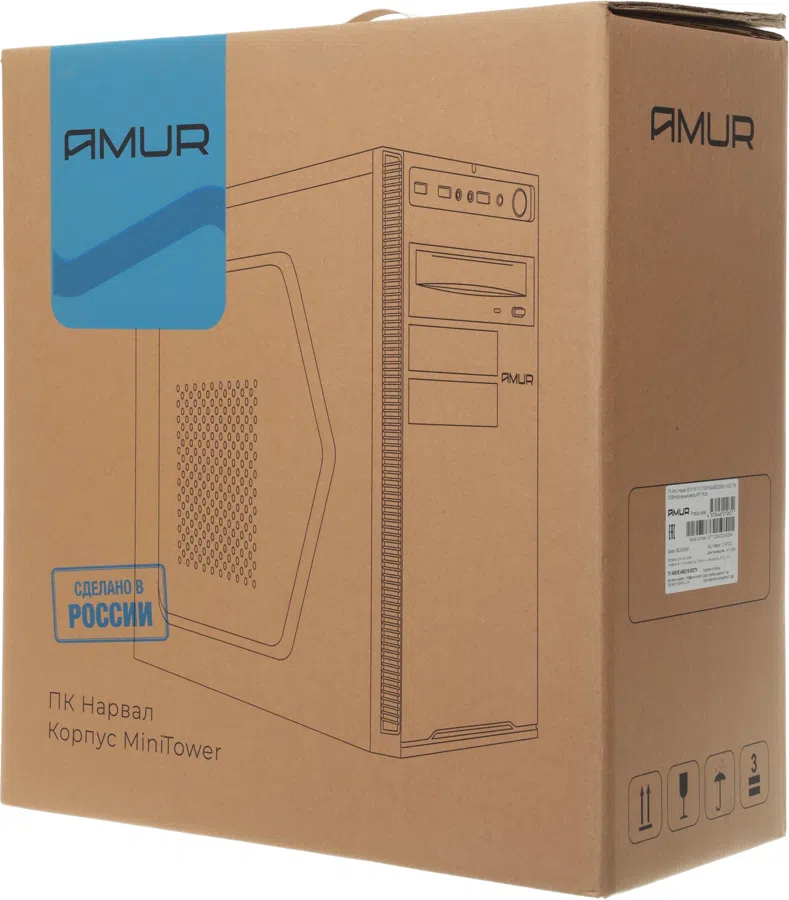 ПК Amur Нарвал B7I21 АМУЕ.466219.002 MT i3 12100 (3.3) 16Gb SSD256Gb UHDG 730 FreeDOS GbitEth 400W мышь клавиатура черный (RUS) (АМУЕ.466219.002 2147002)