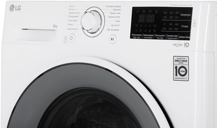 Стиральная машина LG F2J6TN0W класс: A загр.фронтальная макс.:8кг белый инвертор