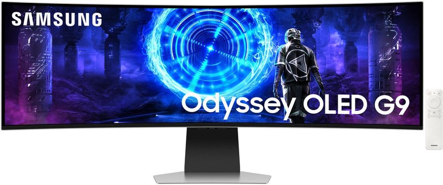Монитор Samsung 49" Odyssey OLED G9 S49DG952SMXUE серебристый OLED LED 32:9 HDMI M/M матовая HAS 1000000:1 250cd 178гр/178гр 5120x1440 240Hz FreeSync Premium Pro DP USB 12.6кг