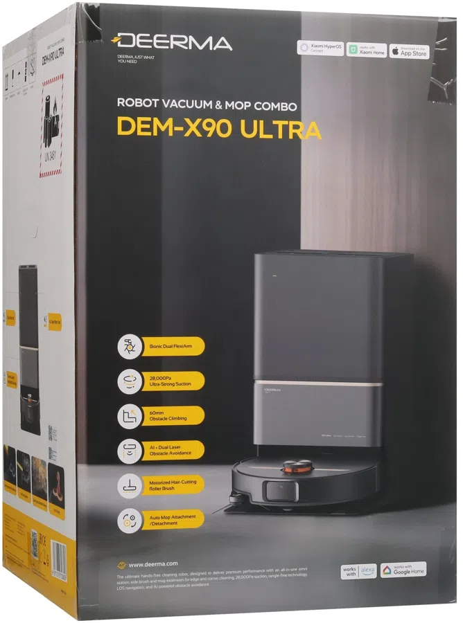 Пылесос-робот Deerma DEM-X90 Ultra 50Вт темно-серый/черный