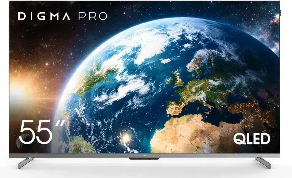 Телевизор QLED Digma Pro 55" QLED 55D Google TV Frameless черный графит/черный 4K Ultra HD 144Hz MEMC DVB-T DVB-T2 DVB-C DVB-S DVB-S2 USB WiFi Smart TV