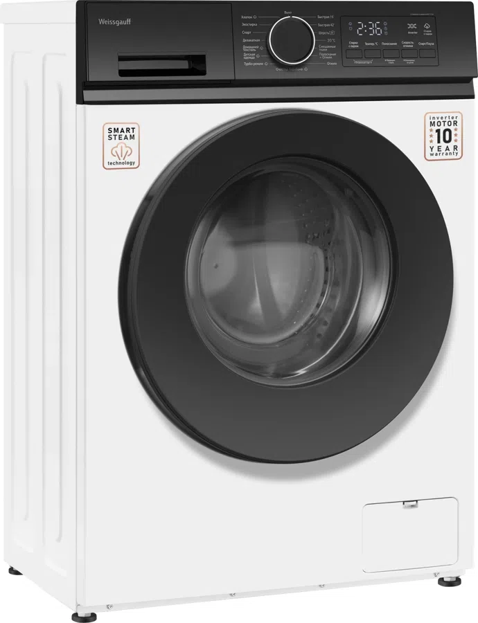 Стиральная машина Weissgauff WM 41106 Inverter Steam класс: A+++ загр.фронтальная макс.:6кг белый инвертор